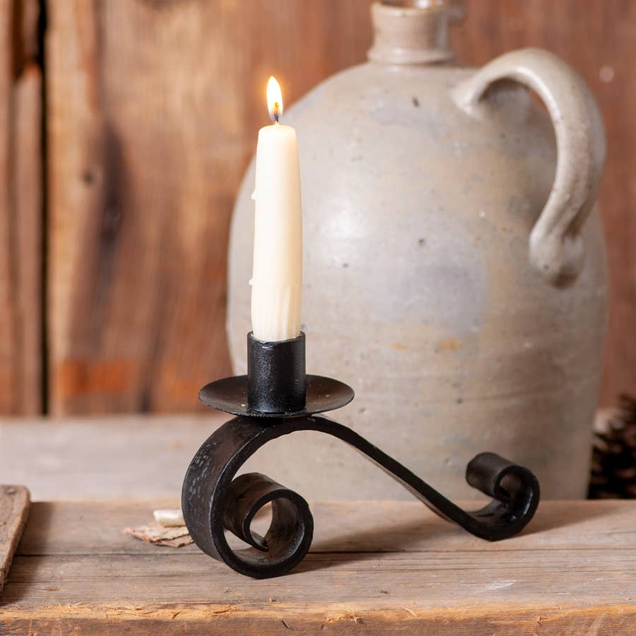 Irvin's Tinware - Wholesale Candle Holder - Wrought Iron Curled Candle Holder1