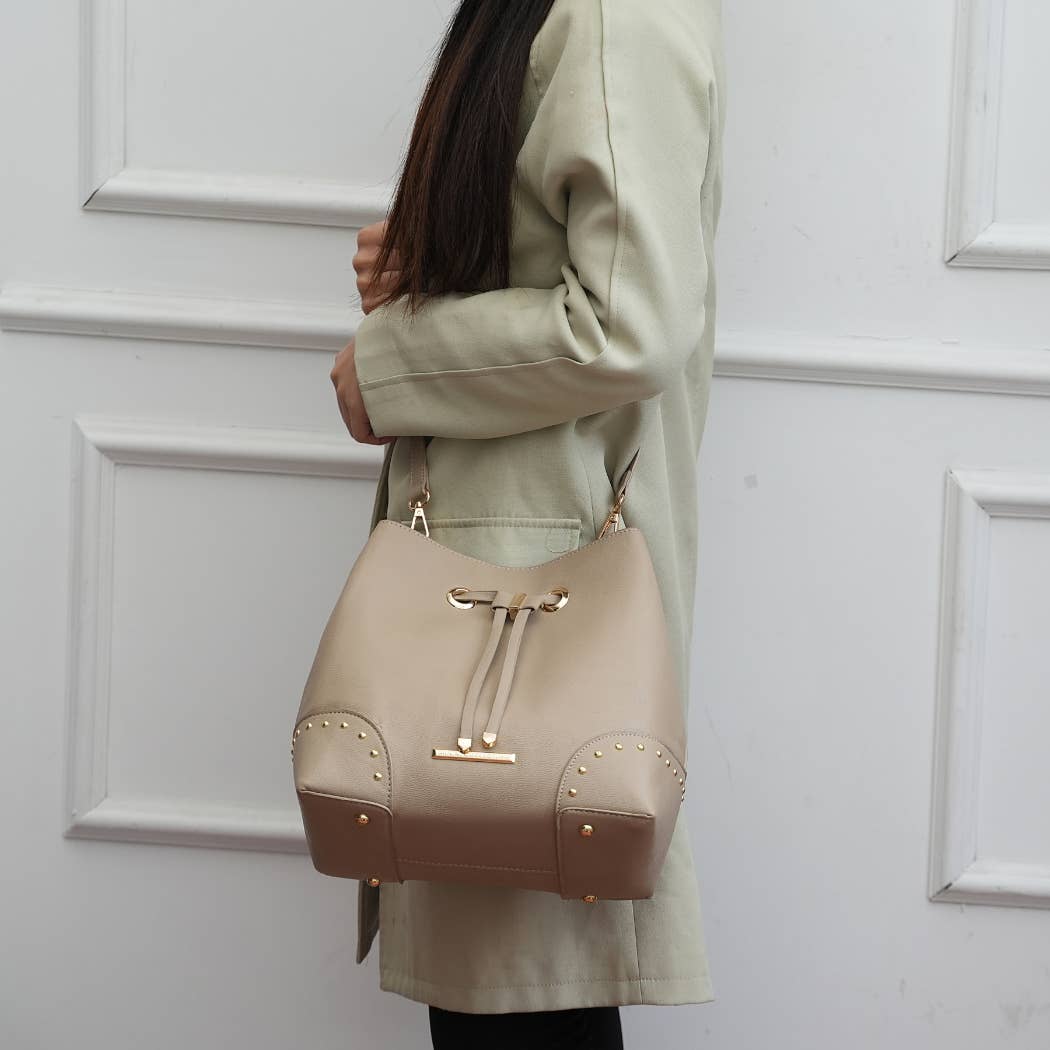 MKF Collection - Wholesale Top Handle Bag - Women's - MKF Callie Solid Bucket Handbag with matching Wallet2