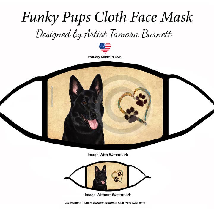 Pet Gifts USA, LLC - Wholesale Non-Medical Disposable Mask - German Shepherd Black Paw Marks on My Heart Mask