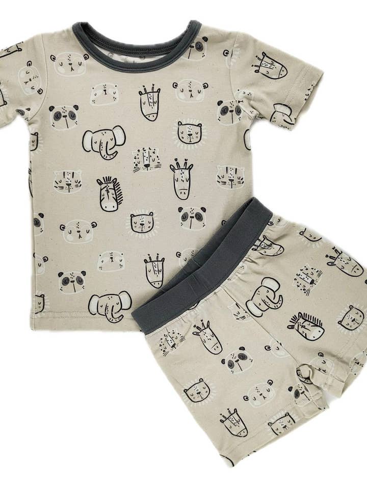 Doodle Animals Bamboo Shorts Set for wholesale by Little One Shop