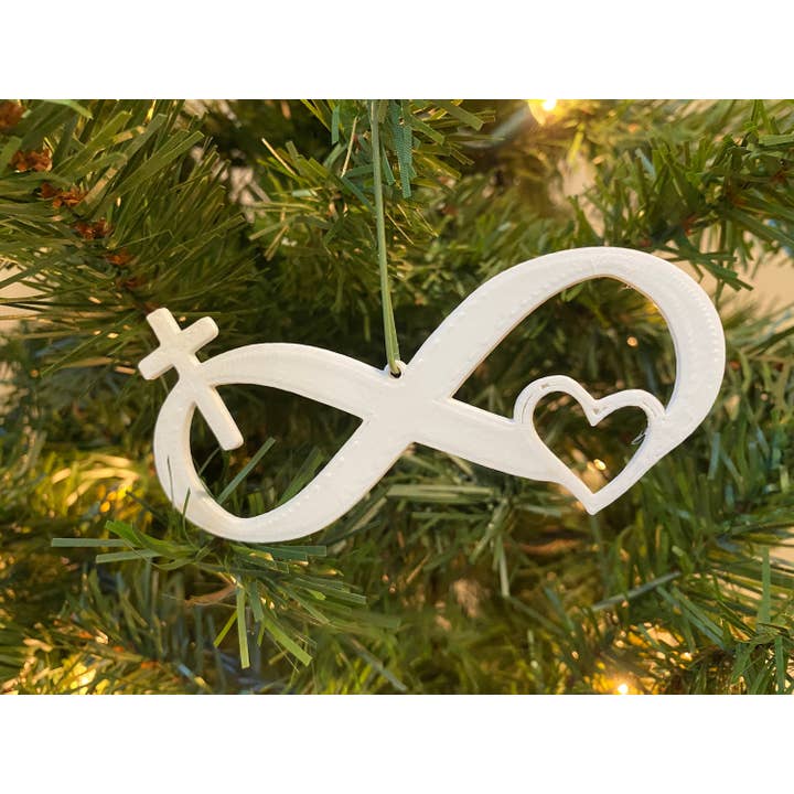 Décoration en forme d'éternité en acrylique (blanc) pour la vente par Economy Ornament