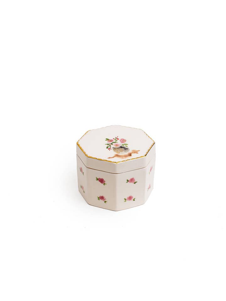 Grand pot octogonal 5" | Motif floral pour la vente par Flair Interiors