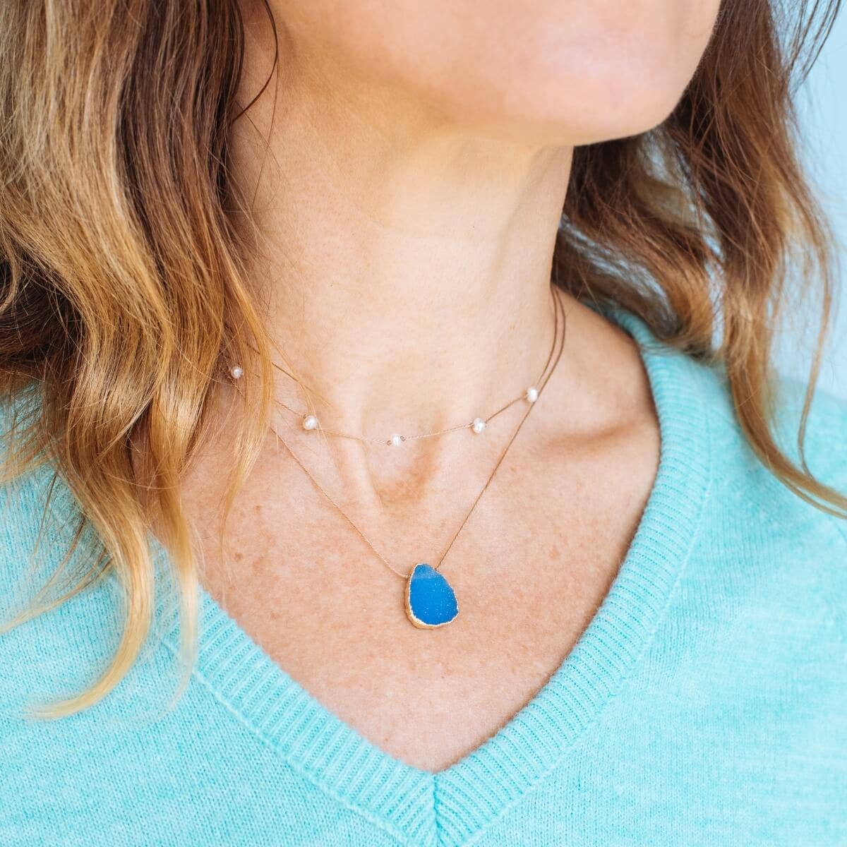 SoulKu - Wholesale Pendant/Charm Necklace - Blue Druzy Alchemy Necklace for Inner Strength2