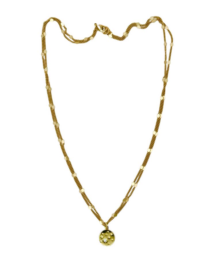 Kid's Gold Star Cluster Charm Necklace for wholesale by BMR