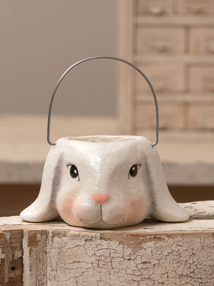 Small Floppy Ear Bunny Bucket for wholesale by Bethany Lowe Designs