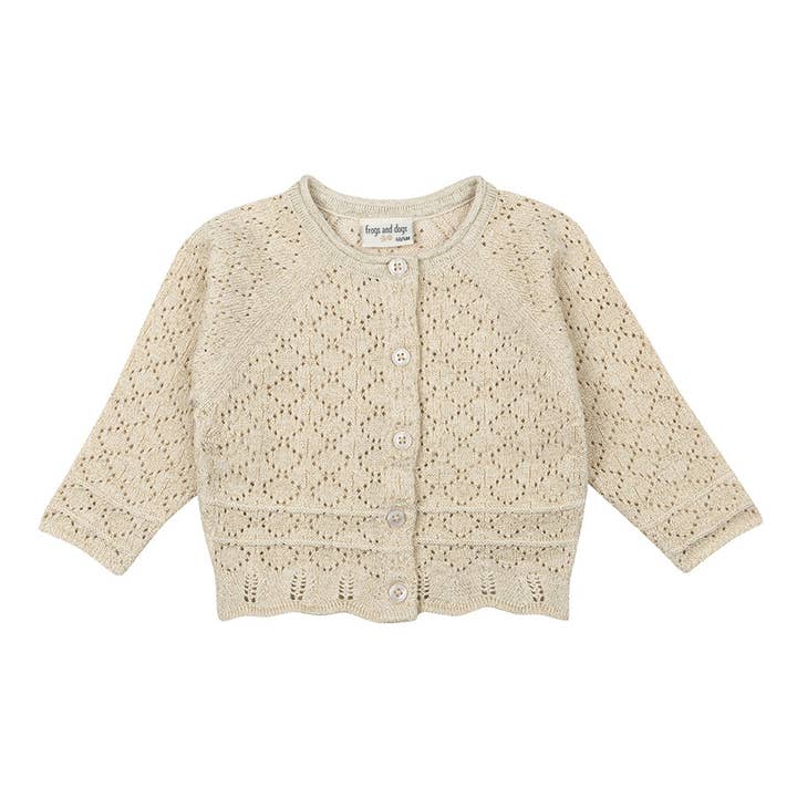 Cardigan Lurex Ouro Bebé | Rosa Transparente por atacado de Frogs & Dogs
