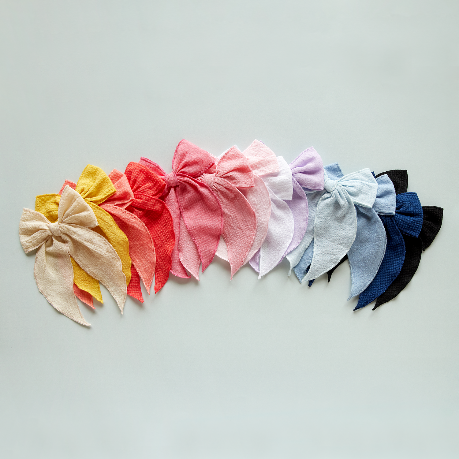 Little Poppy Co - Wholesale Hair Bow - Kids - Seersucker Check Claire Bow, Dark Pink4