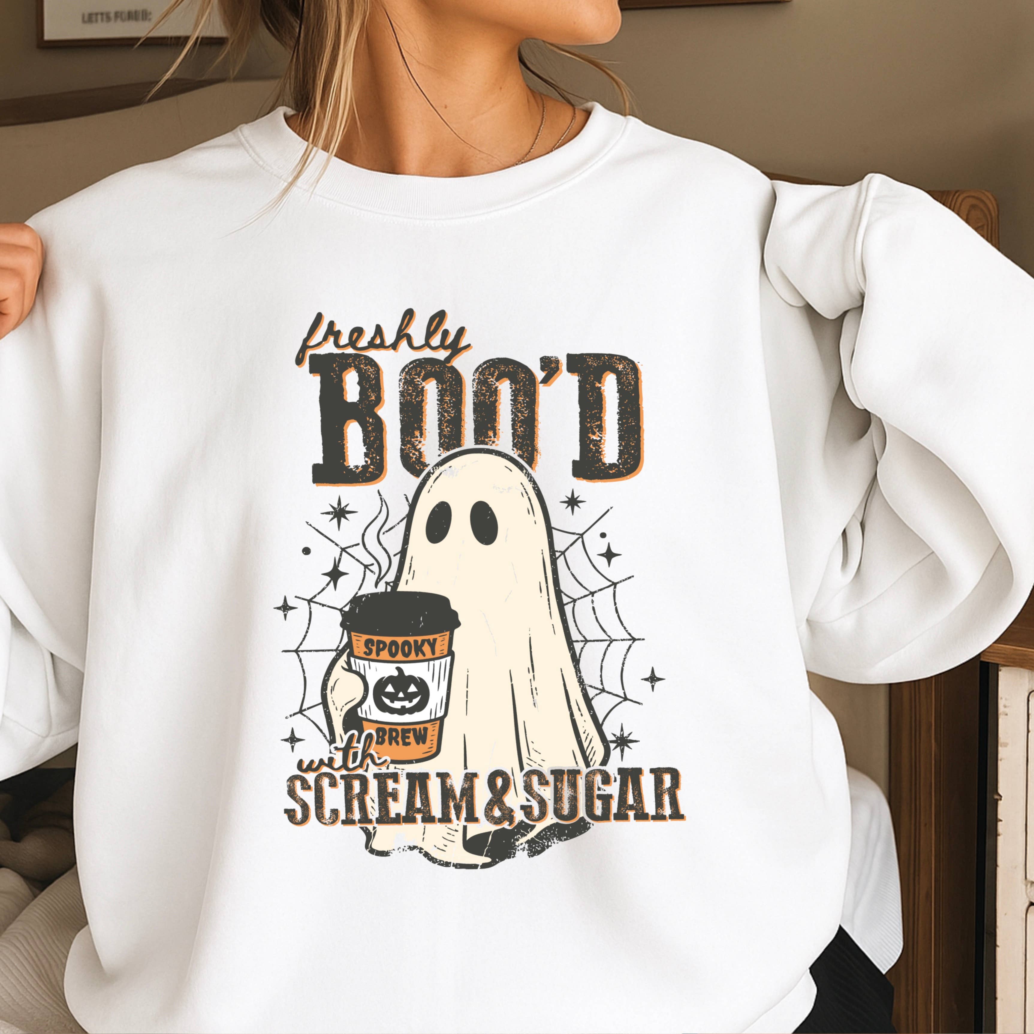 Shoppe SHC - Wholesale Graphic Sweatshirt - Women's - Freshly Boo’d Halloween Sweatshirt | Gildan Brand 0