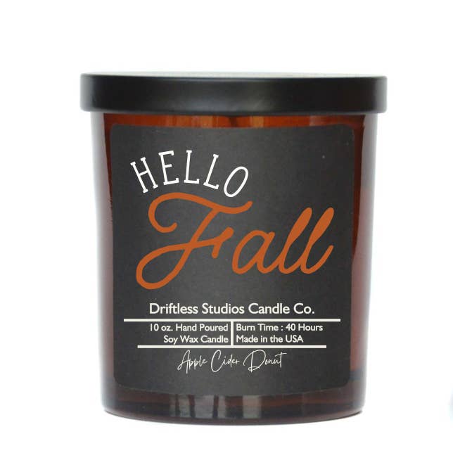 Hello Fall Soy Wax Candles - Fall Decor for wholesale by Driftless Studios