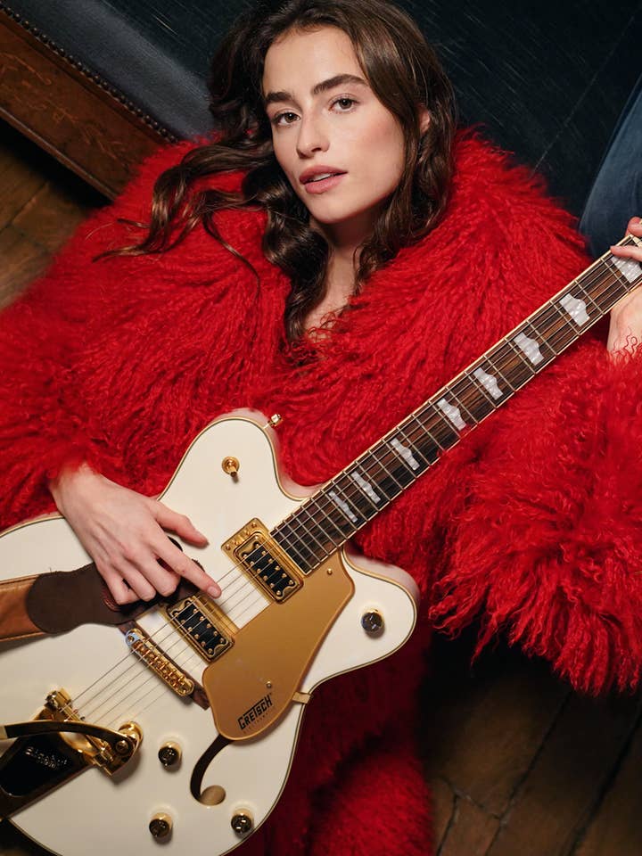 Cappotto a collo lungo in shearling True Love Rosso per la vendita all'ingrosso da parte di Pellobello