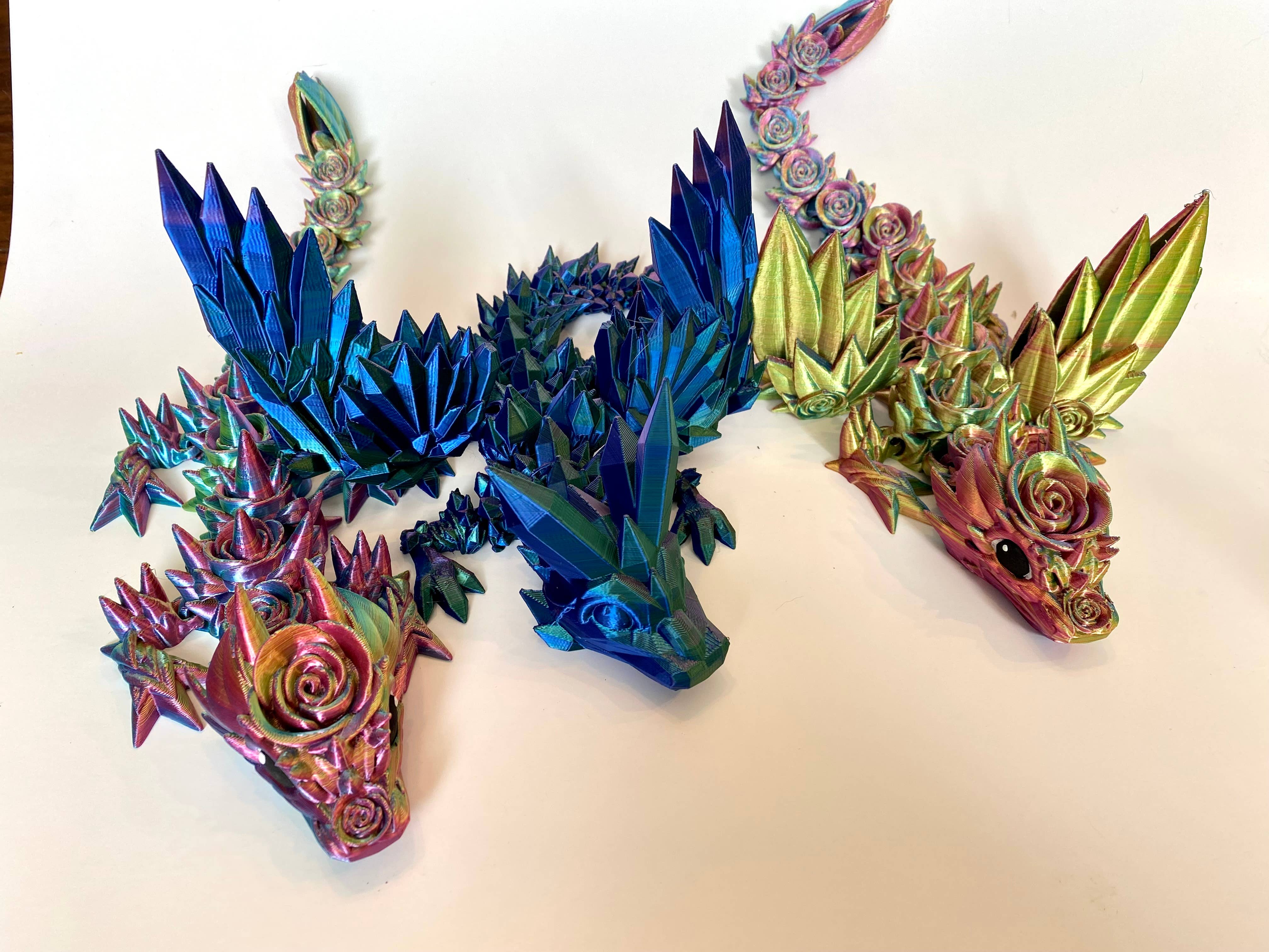 Captivating Crystal Dragon: Articulated 3D Print for Joyful 