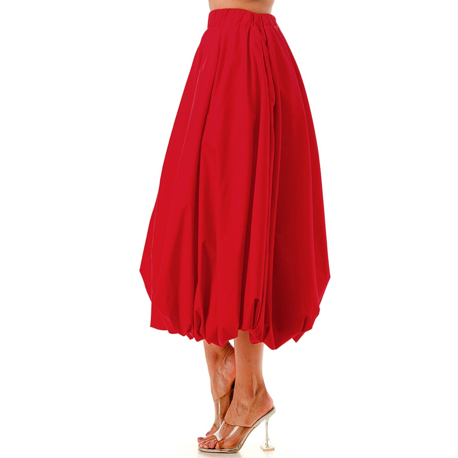 omgstyles - Wholesale Skirt - Women's - Plus Elastic Waist Bubble Mdi Skirt1