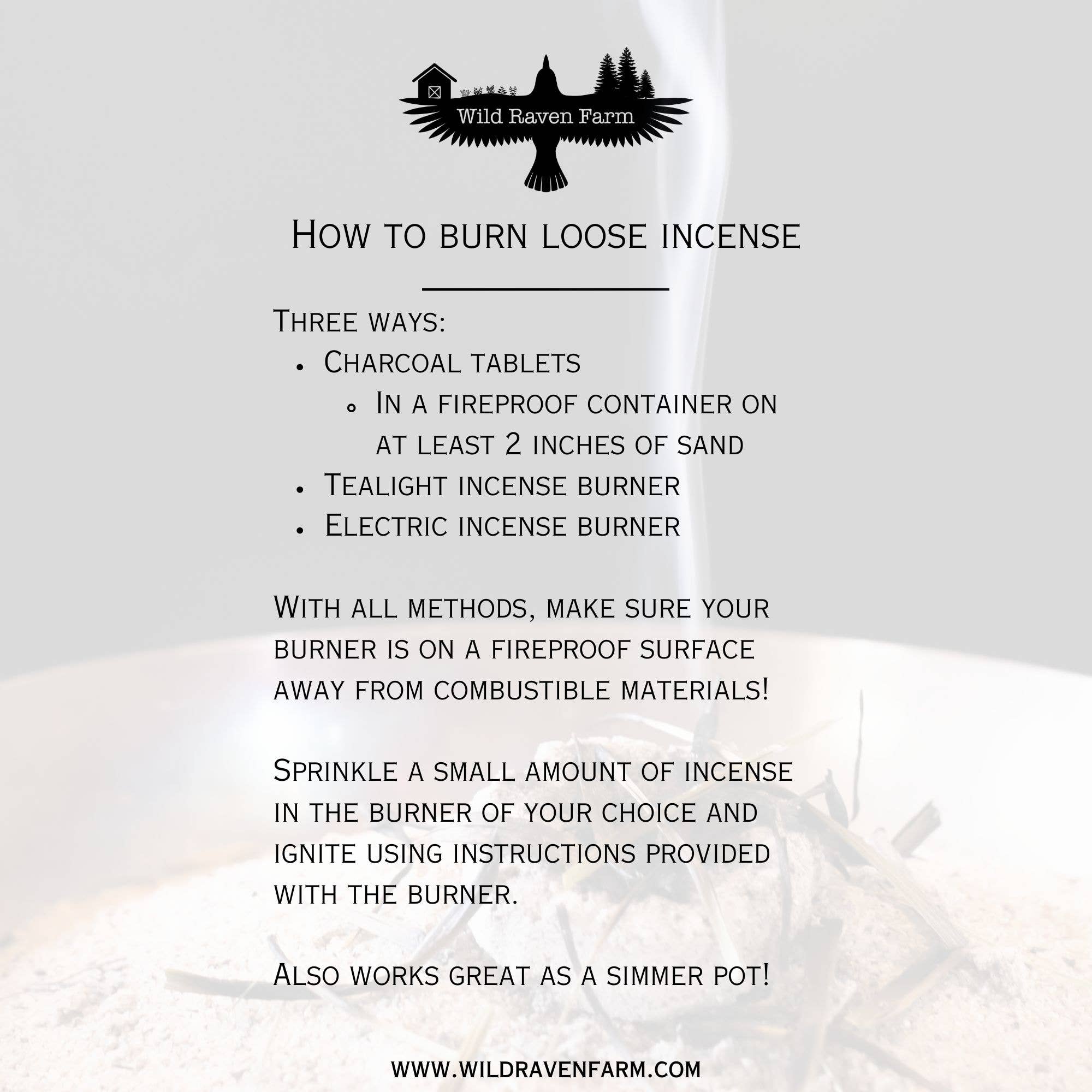 Wild Raven Farm - Wholesale Incense - Fireside Loose Incense3