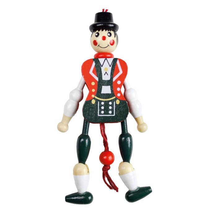 Bavarian Boy Jumping Jack Magnet Toy for wholesale by European Heritage Gifts