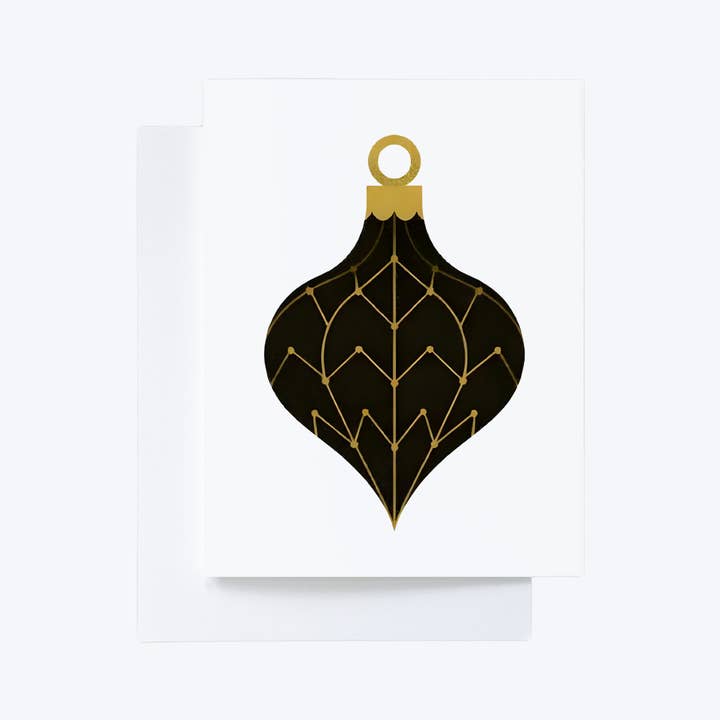 Cryptic Paper Co. - Wholesale Stationery/Notecard Set - Boxed Set of Art Deco Black & Gold Christmas Notecards12
