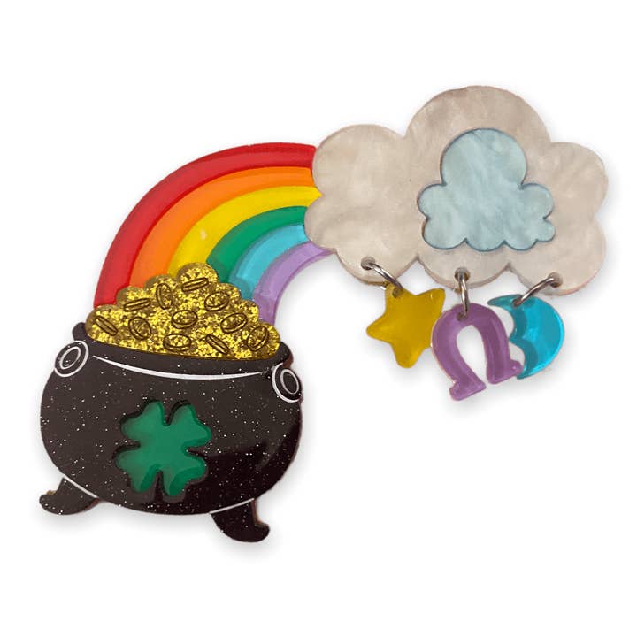 Clover the Rainbow Brooch by Lipstick & Chrome for wholesale by Lipstick & Chrome