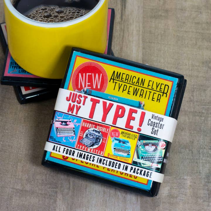 Cheltenham Road – Großhandel Untersetzer – Just My Type: Vintage-Schreibmaschinen-Untersetzer-Set9
