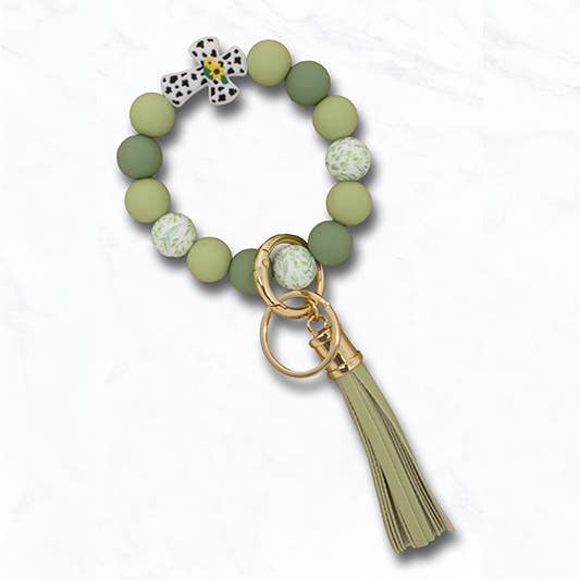 Suzie Q USA - Vendita all'ingrosso Portachiavi - Unisex - Braccialetto Portachiavi con Croce di Perline e Stampa Animalier9