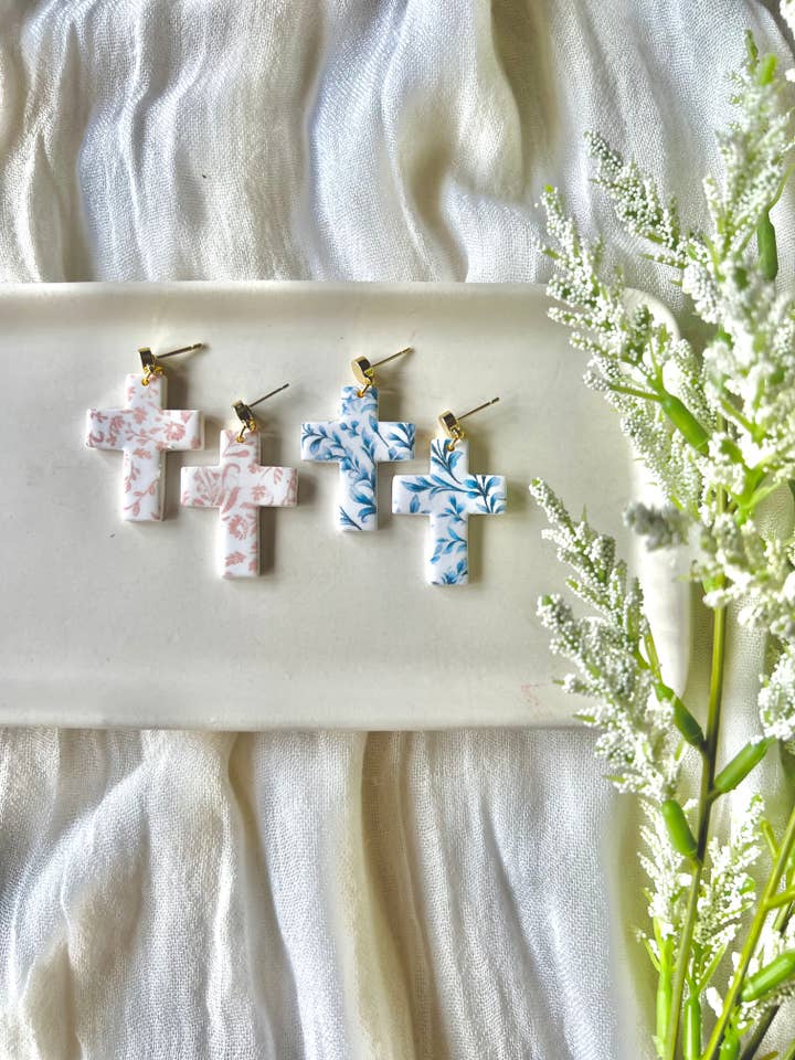 Blomsterkorsøreringe, Korslerøreringe for engroshandel hos SeizeTheClayJewelry