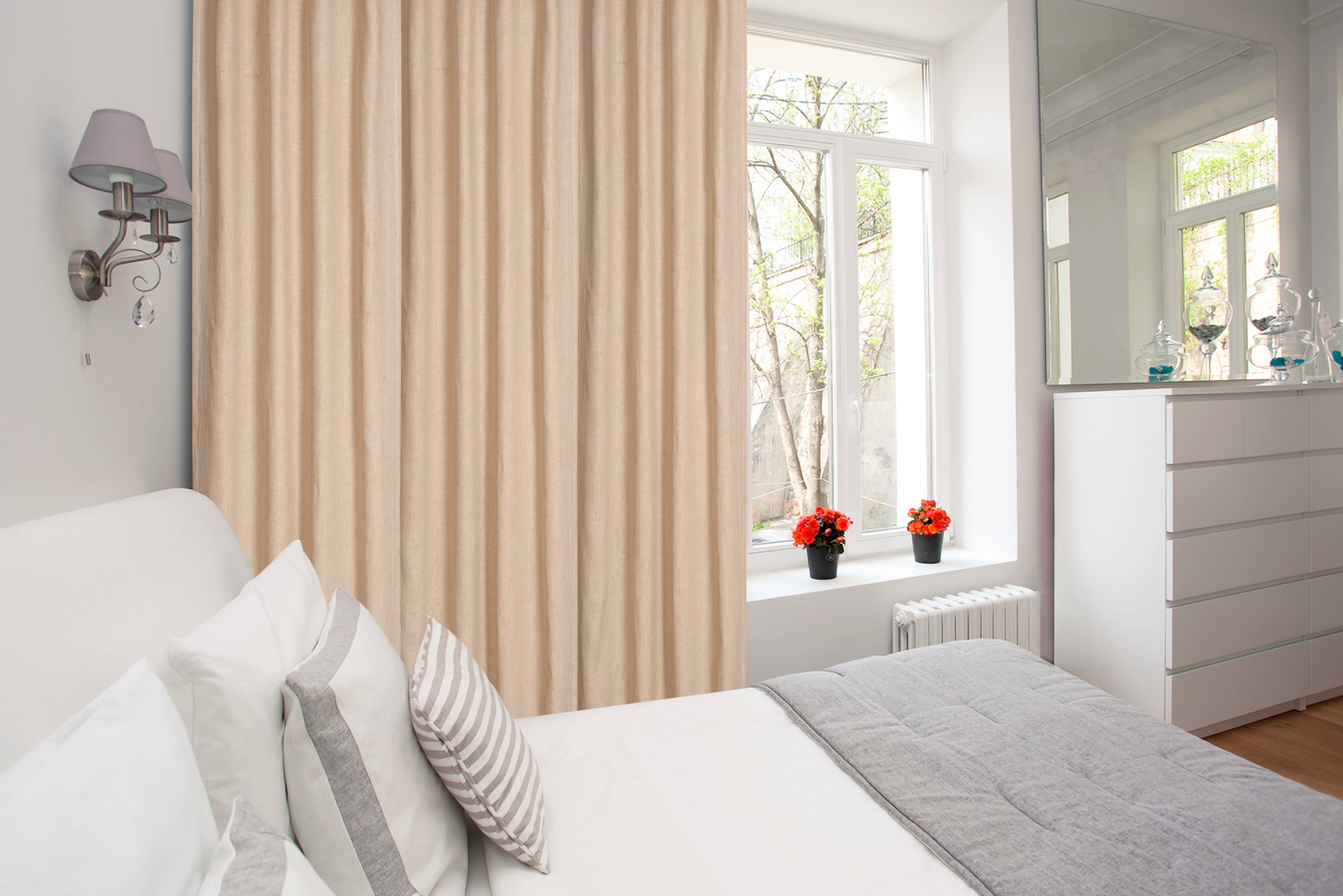 Linen Cotton Tab Top Natural Curtains, 50x108" - Set of 2 for wholesale on Faire8