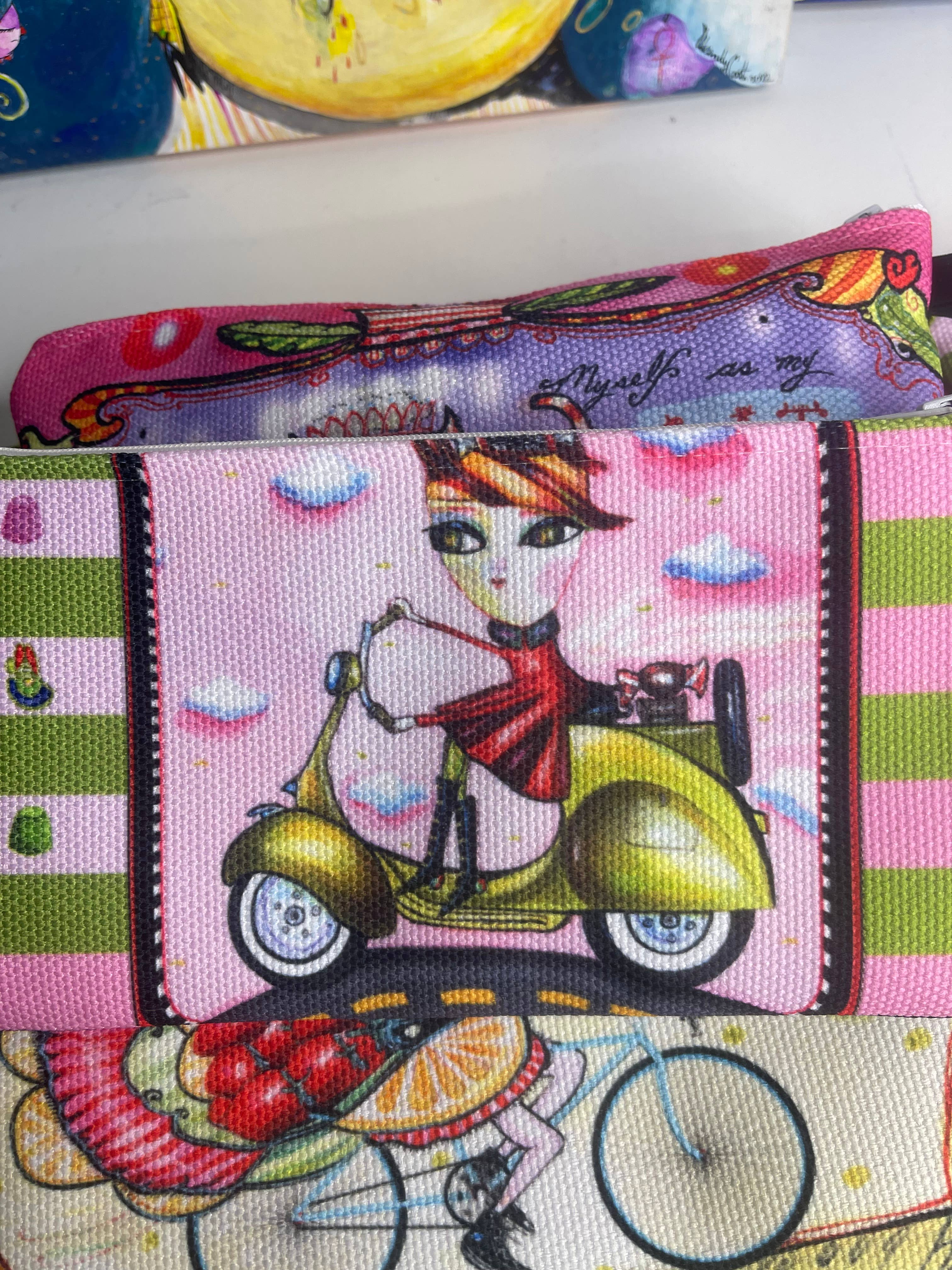 Wendy Costa Studio - Wholesale Pouch - Women's - Hand Painted Fabric Bags - Bundle of 123