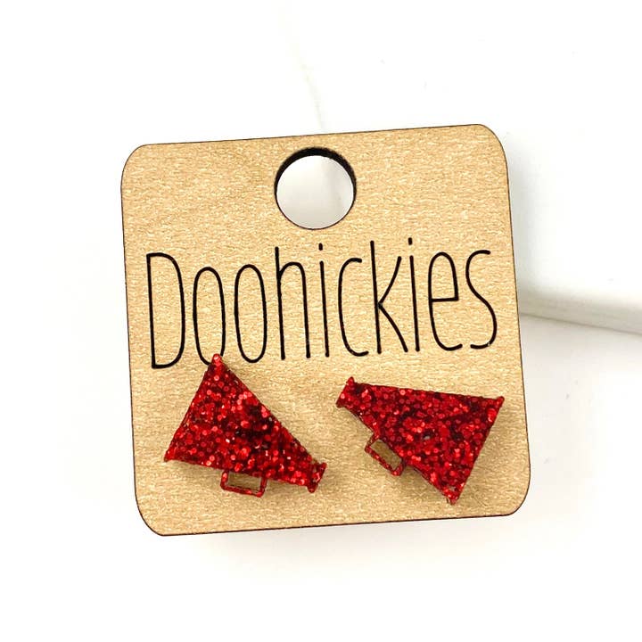 Doohickies - Wholesale Stud/Post Earrings - 15mm School Spirit Megaphone Studs - Custom Spirit Earrings6