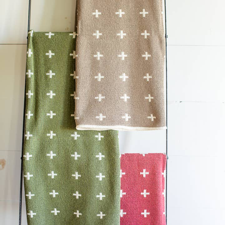 Modern Burlap - Wholesale Throw Blanket - Made in the USA | Mini Swiss Cross Knit Throw4