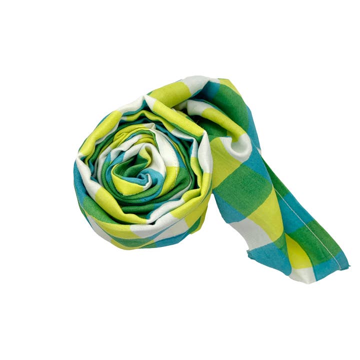 Donna Light Skinny katoenen sjaal in Citrus Gingham voor wholesale door kate austin designs