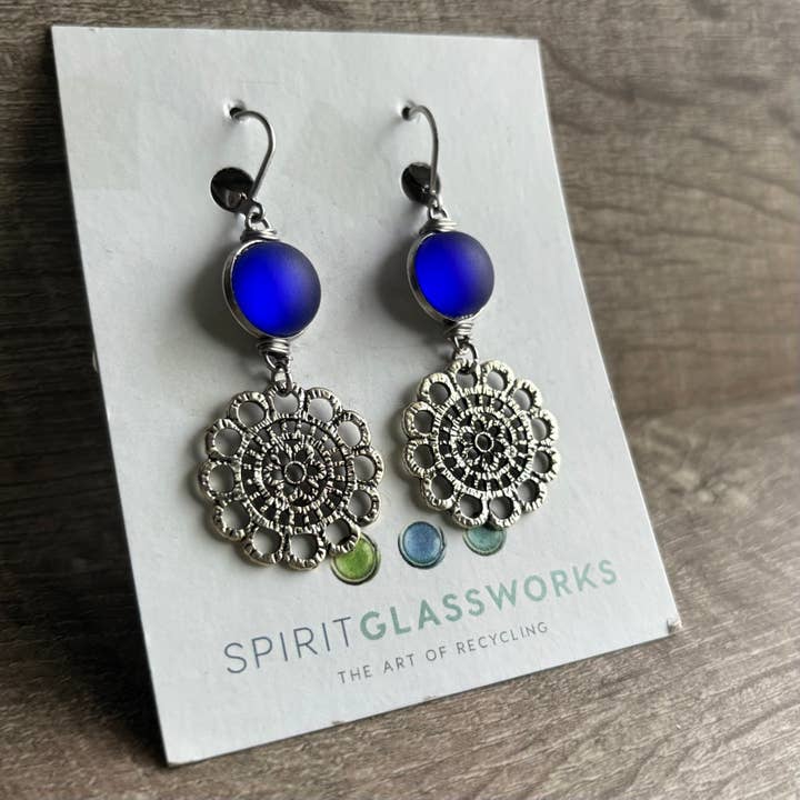 Flourish Earrings Silver for wholesale by Spirit Glassworks
