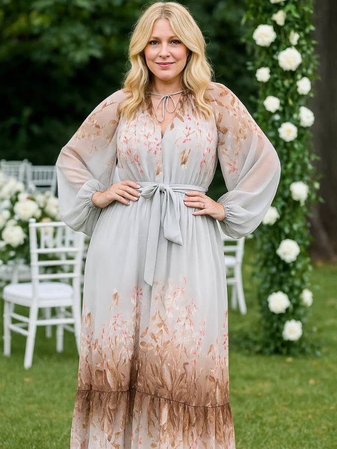 R8062P PRINT CHIFFON MAXI DRESS GB for wholesale by Rokoko by Dazz