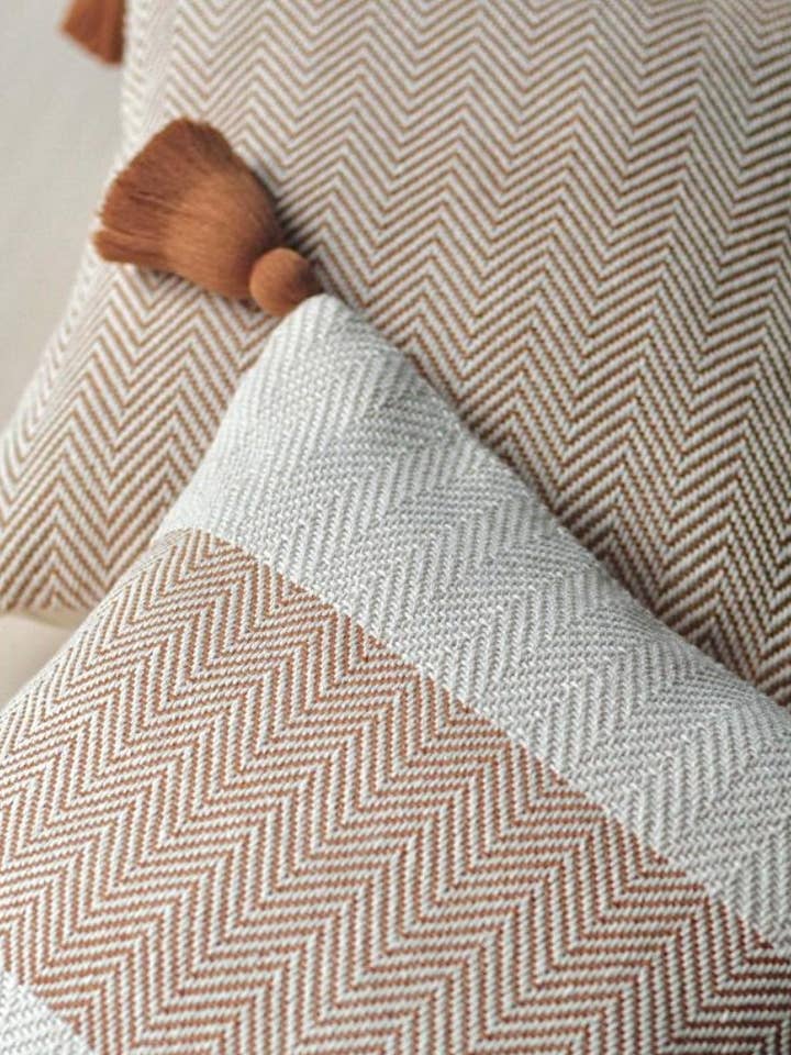 Handwoven Copper Arrow Pillow for wholesale by Lula Mena