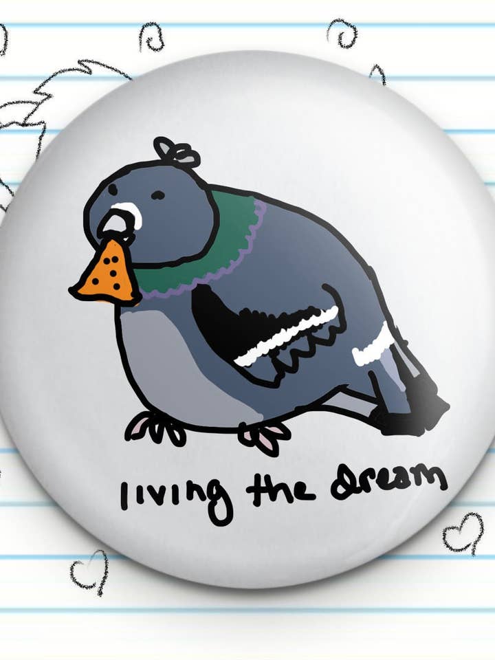 Pigeon Corn Chip Living the Dream 1,25" knop voor wholesale door Fautbarb