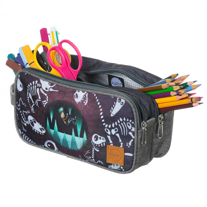 Ketto – wholesale Pencil case/pouch – Large Double Zipper Pencil case for Kids - Elliot5