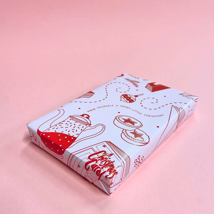 Bookishly (US Duties Paid) - Wholesale Flat Wrap - Bookish Christmas Gift Wrap 100 Sheets3