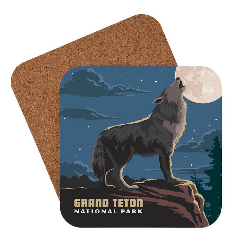 Tourist Courts - Wholesale Coasters - Grand Teton Howling Wolf0