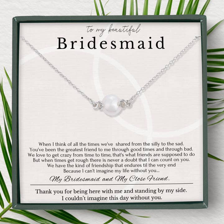 hope love shine - Venta al por mayor Collares con colgantes/abalorios - Regalo para damas de honor del cortejo nupcial de parte de la novia - Collar de perlas