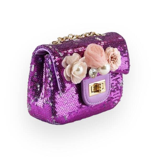 Doe a Dear - Vendita all'ingrosso Borsa a tracolla - Bambini - P30 B1301 Borsa con Applicazioni Floreali e Paillettes (5 Colori)12
