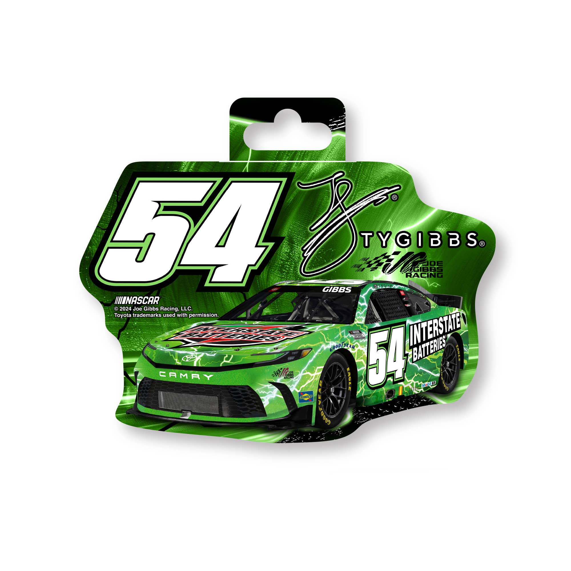 Rico Industries - Vente Breloque décorative pour voiture – unisexe - Autocollant découpé moyen NASCAR Racing Ty Gibbs n° 54 20240