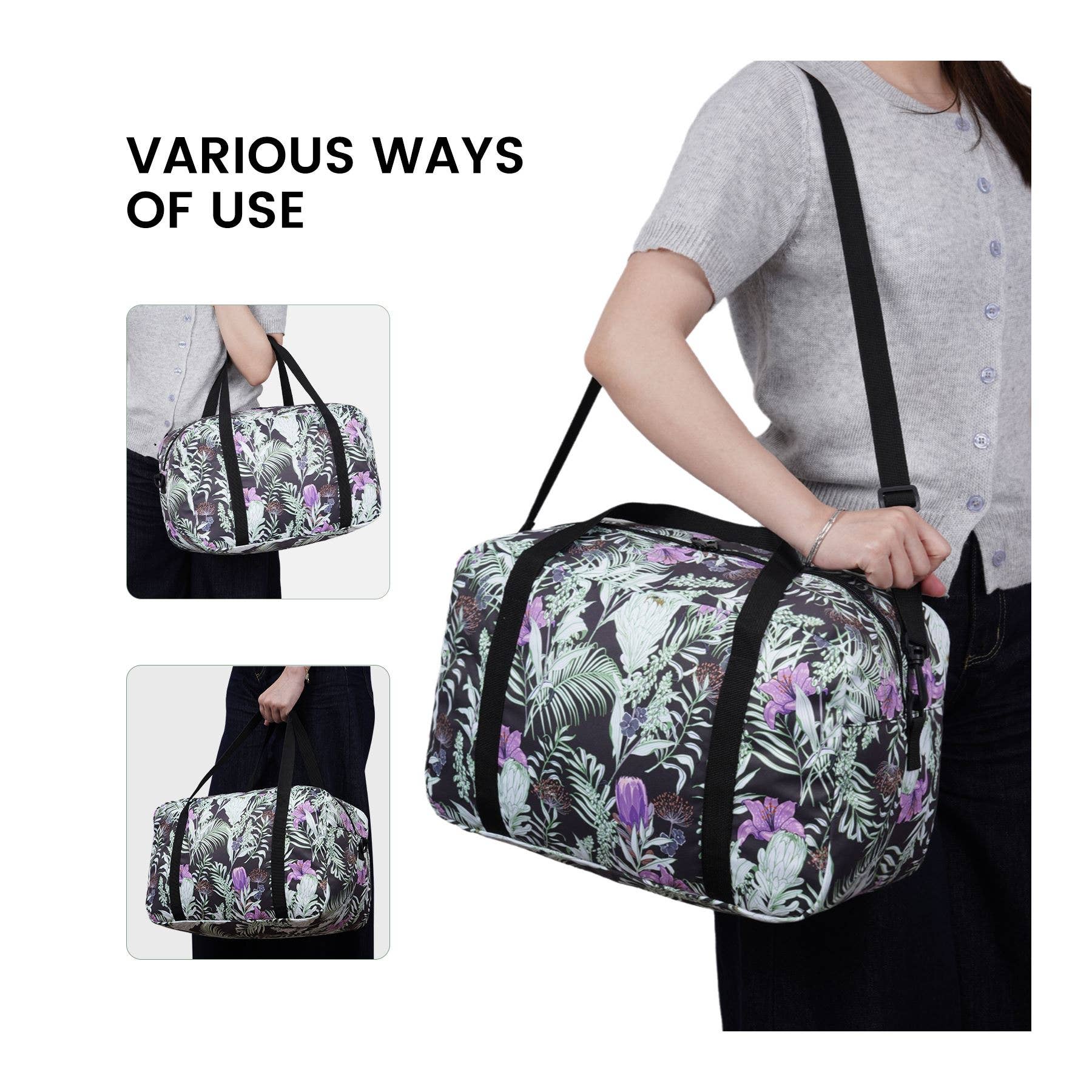 wandf – Saco de viagem - Mulher por atacado – Mala de Viagem Impressa 20L Armazenamento Sob o Assento para Companhias Aéreas2