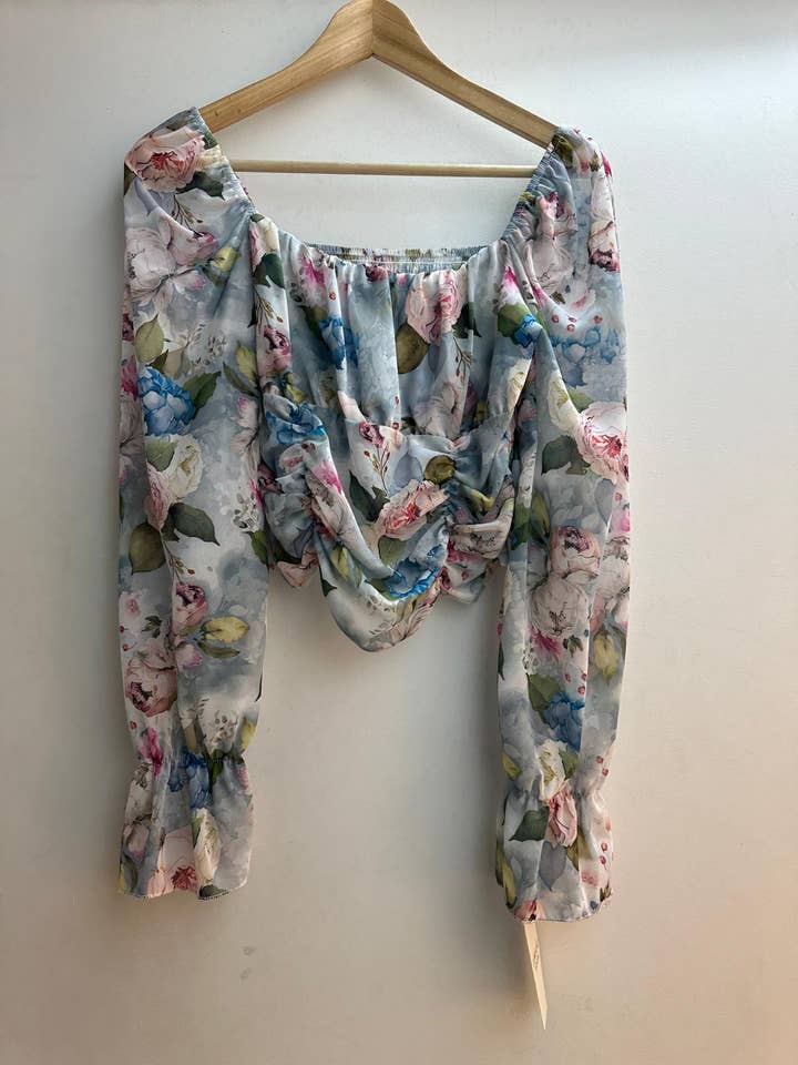 LORIANE - Wholesale Blouse - Women's - 6450F long sleeve printed blouse one size