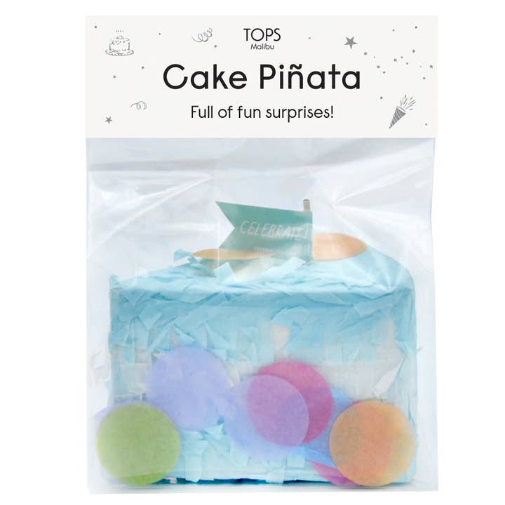 TOPS Malibu - Wholesale Party Favor - Mini 4" Tabletop Piñata - Cake Slice in Party Bag - Asst3