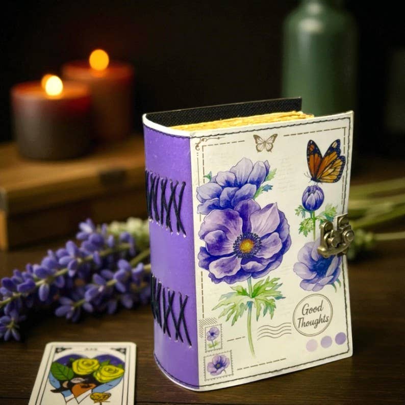 Leatherooze - Vente Journal intime - Journal en cuir floral avec serrure – Journal vintage botanique4