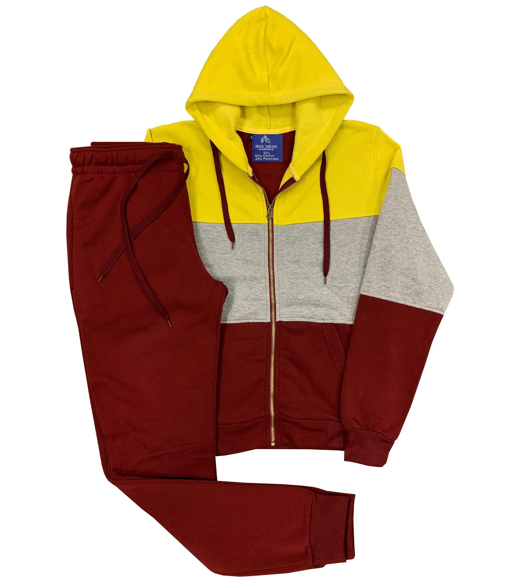 Royal Threads - Wholesale Activewear set – Women′s - Women’s Colorful Fleece Sweatsuit Sweat Jacket & Jogger Sweatpants Outfit1