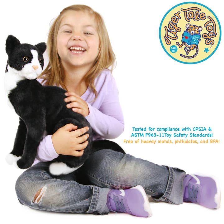 VIAHART Toy Co. - Wholesale Stuffed/Plush Toy - Kids & Baby - Tate The Tuxedo Cat | 14 Inch Stuffed Animal Plush
