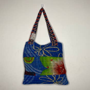 Kantha Patchwork Colorful Upcycled Cotton Crossbody Bag - Hobo