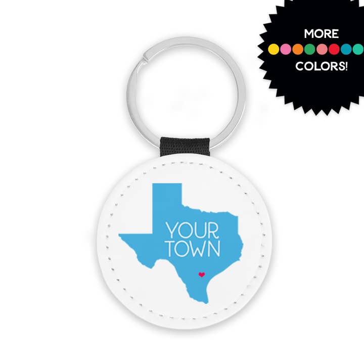 Portachiavi Personalizzato con Silhouette della Città - Stato per la vendita all'ingrosso da parte di Rock Scissor Paper