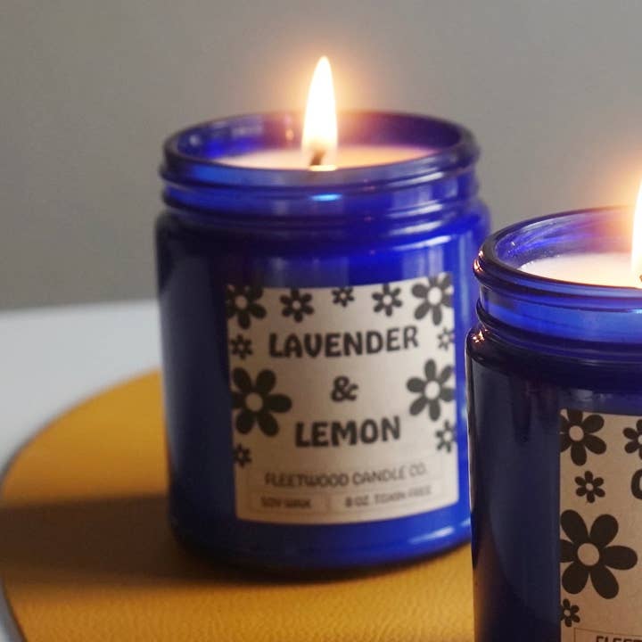 Vela de cera de soja con lavanda y limón para venta al por mayor de Fleetwood Candle Co.
