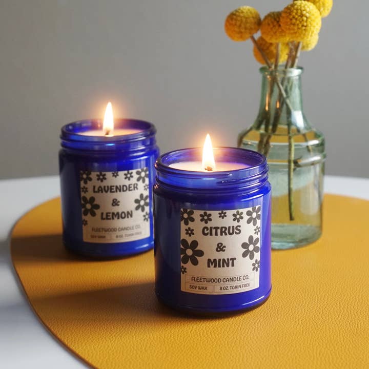 Vela de cera de soja con cítricos y menta para venta al por mayor de Fleetwood Candle Co.