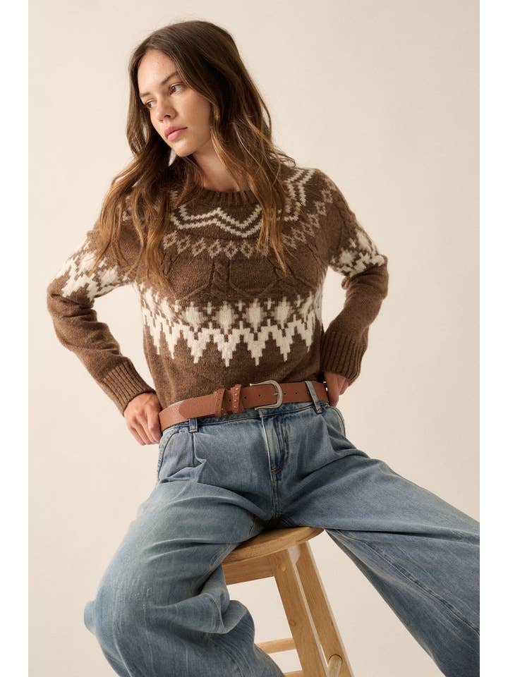 Promesa USA - Wholesale Knit Sweater - Women's - Alpine Knit Raglan-Sleeve Sweater