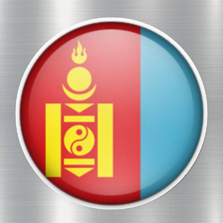 GraffMerch.com - Wholesale Sticker - Mongolia Button Flag Sticker